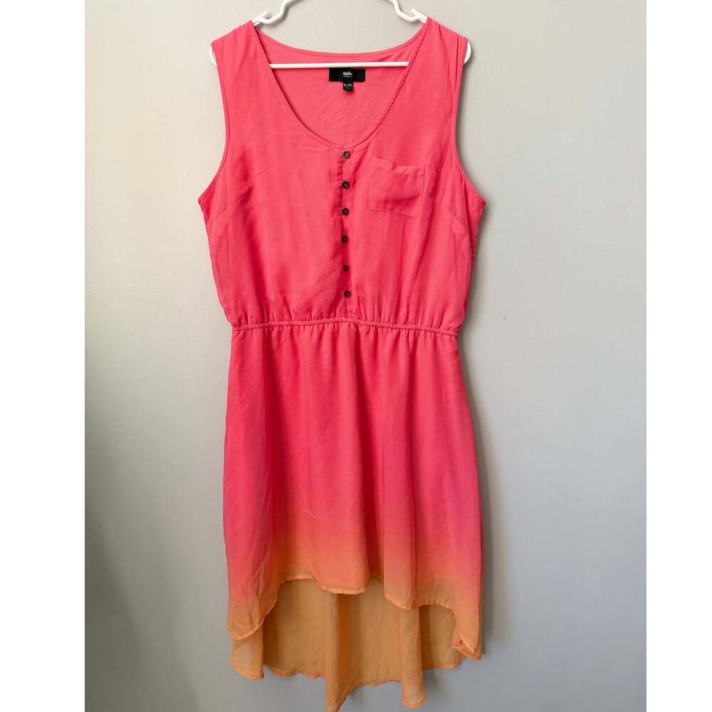 Mossimo Supply Co. Pink Orange Ombre High-Low Sleeveless Dress XL